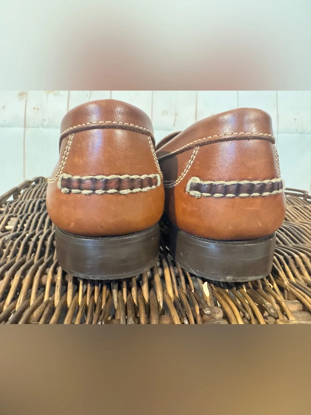 R. Bryant LTD Men’s Leather Loafers Shoes Luxury Boutique VA Tan Camel 8.5 M